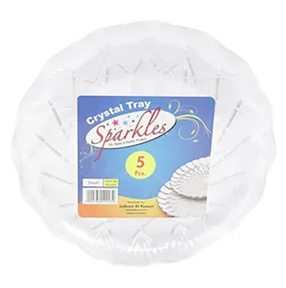 Sparkles White Crystal Tray Set, 5 Small Pieces