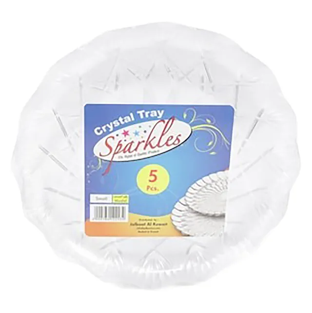 Sparkles White Crystal Tray Set, 5 Small Pieces