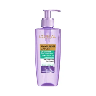 L'Oreal Hyaluron Expert Oil Control Facial Cleansing Gel with Hyaluronic & Salicylic Acids for Combination to Oily Skin, 200ml