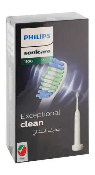 Philips Sonicare 1100 Exceptional Clean Rechargeable White Toothbrush, 1 Pack
