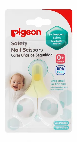 Pigeon Stainless Steel Safety Nail Scissors for Babies (0+ Months), 1 Piece