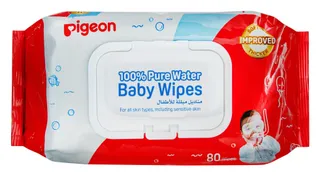 Pigeon Pure Water Baby Wipes for All Skin Types, 80 wipes