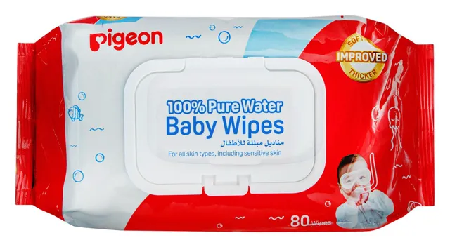 Pigeon Pure Water Baby Wipes for All Skin Types, 80 wipes
