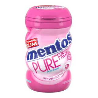Mentos Pure Fresh Chewing Gum Bubblegum Flavor Green Tea, 50 Pieces