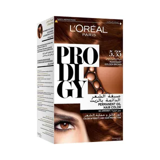 لوريال بروديجي صبغة شعر زيت دائم بني ذهبي ماهوجاني 5.35، 1 Pack