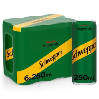 شوايبس جينجر أيل كاربونيتد درينك كان، 6x250ml