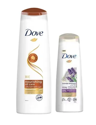 Dove Nourishing Oil Care Shampoo for Frizzy & Dry Hair, 400ml + Lavender Shampoo, 180ml