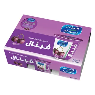 المراعي فيتال يوغورت طبقات كرز أسود، 6x140جم