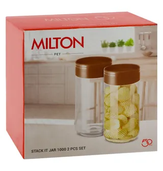 Milton Clear Airtight Plastic 1L Food Jar Set, 2 Pieces
