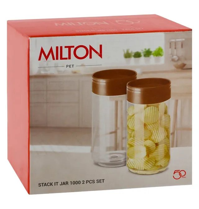 Milton Clear Airtight Plastic 1L Food Jar Set, 2 Pieces