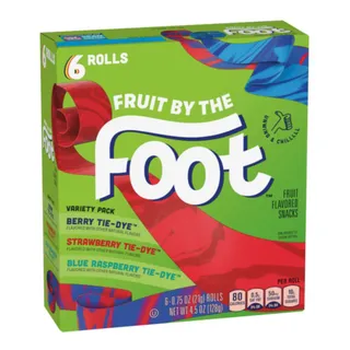 Fruit By The Foot Assorted Fruit Flavored Snacks 6 Candy Rolls, 128g