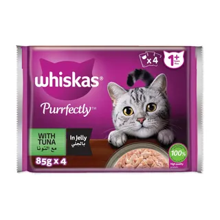 Whiskas Purrfectly with Tuna in Jelly Cat Food, 4x85g