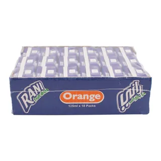 راني يو إتش تي برتقال مشروب فواكه باك، 18x125ml