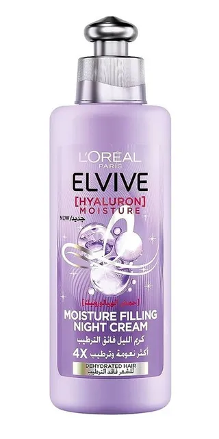 L'Oreal Elvive Moisturizing Filling Night Hair Cream with Hyaluronic Acid for Dehydrated Hair