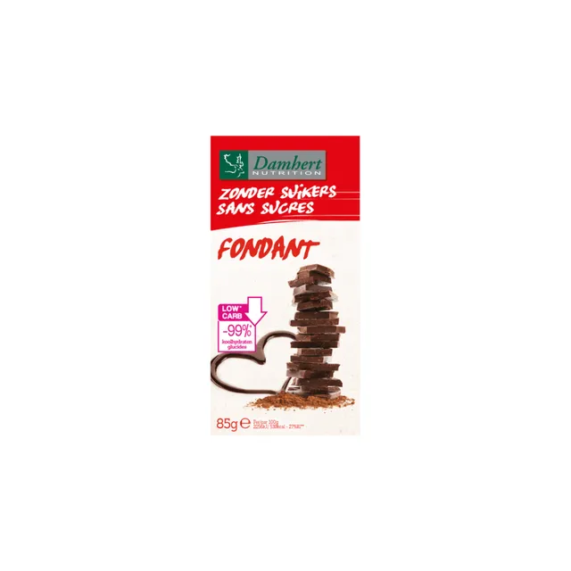 Damhert Without Sugars Chocolate Tablet Dark, 85 g