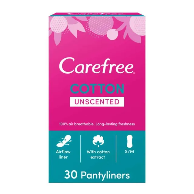 Carefree 3D Comfort Normal with Cotton Extract Unscented Panty Liners