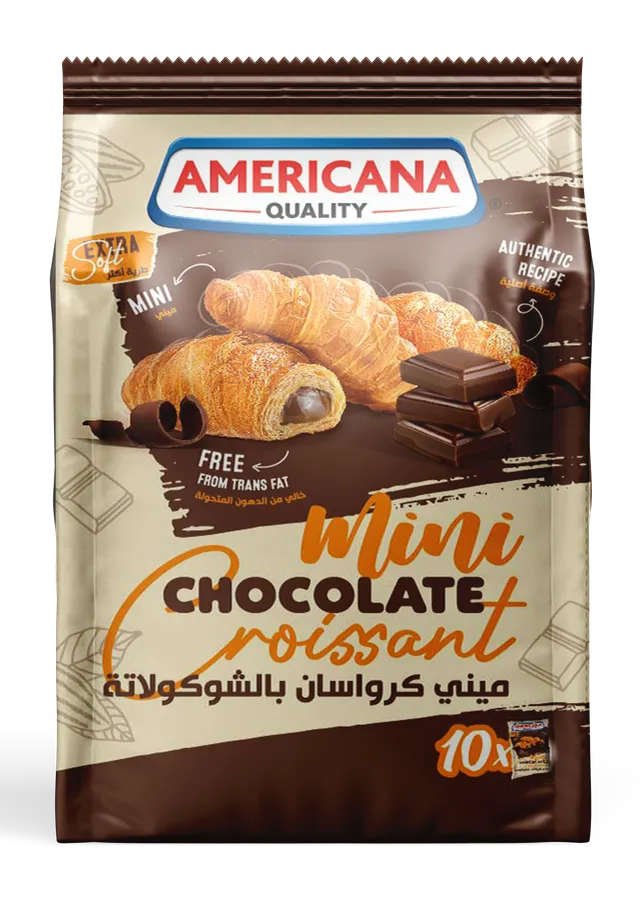 Americana Soft Mini Chocolate Croissant Trans Fat Free, 10x22g