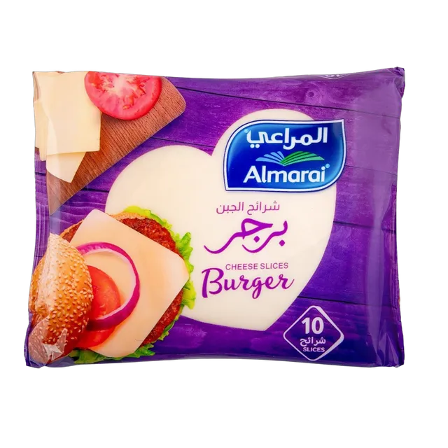 المراعي جبن شيدر برجر معالج كامل الدسم (10 شرائح)، 200جم