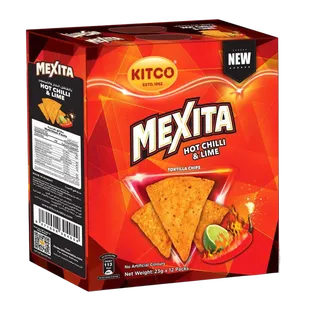 Kitco Mexita Tortilla Chips Hot Chilli And Lime 12x23g