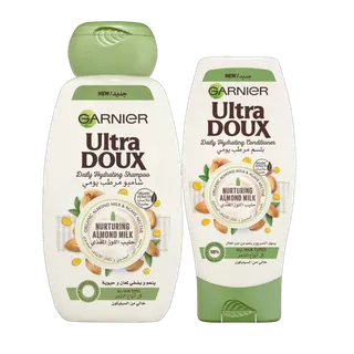 Garnier Ultra Doux Almond Milk Hydrating Shampoo & Conditioner, 400ml + 360ml