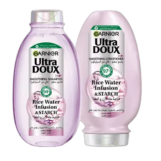 Garnier Ultra Doux Rice Water Infusion & Starch Shampoo, 400ml + Conditioner, 360ml