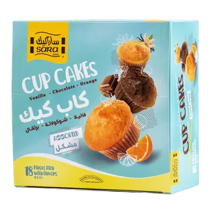 Sara Cake Cup Cake Assorted, 18x25g