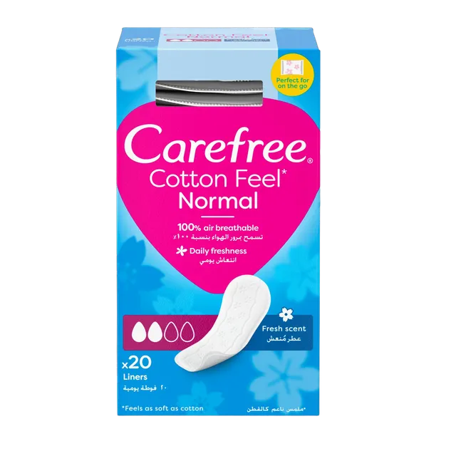 Carefree Normal with Cotton Extract Panty Liners, 20 Count
