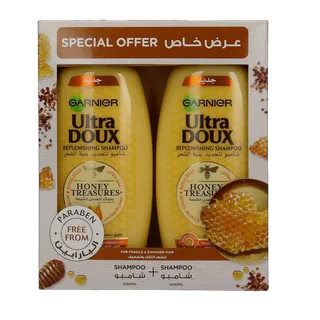 Garnier Ultra Doux Honey  Shampoo 400 ml Twin Pack '@30 % V2