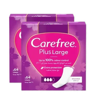 Carefree Plus Large Panty Liners, 2x64 Pieces