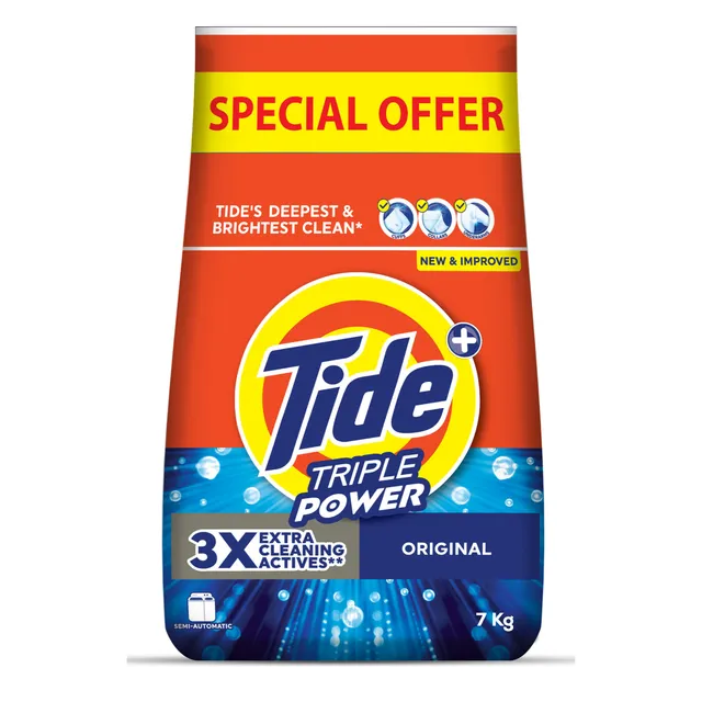 Tide Laundry Detergent Powder Triple Power Original, Semi-Automatic, 7kg