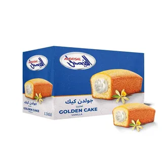 Al Faysal Golden Cake Filled with Vanilla Cream (12 Pieces), 384g