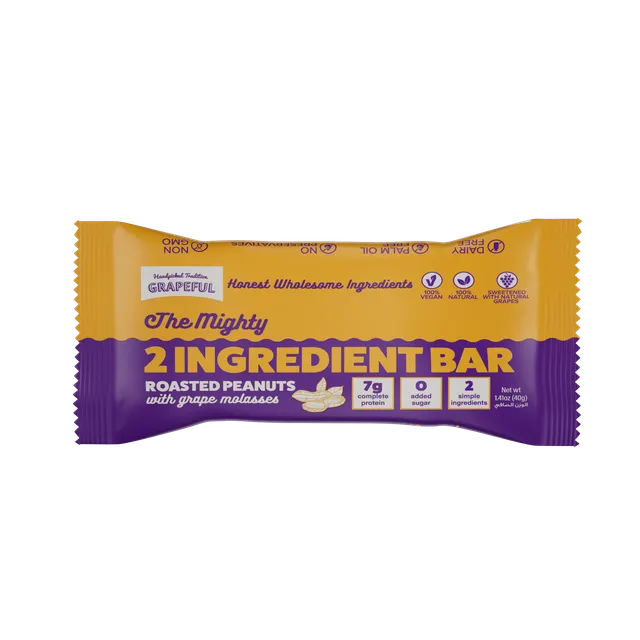 Grapeful Vegan Mighty 2 Roasted Peanut Bar, 40g