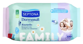 Septona Dermasoft Chamomile Wet Wipes for The Entire Family, 100 Wipes