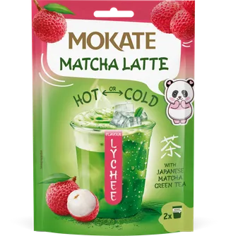 Mokate Lychee Flavour Hot Or Cold Matcha Latte Pouch, 40g
