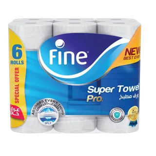Fine Super Towel 60 Sheet x 6 Pcs