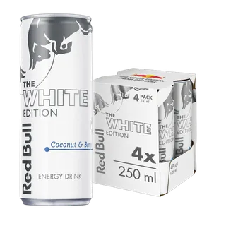 ريد بول وايت إديشن جوز الهند وتوت مشروب طاقة، 4x250ml