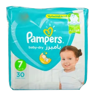Pampers Baby Dry Diapers, Size 7, 15+ kg, 30Pcs