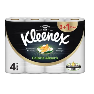 Kleenex Calorie Absorb 3Ply Kitchen Towel Rolls, 4x50 Pieces