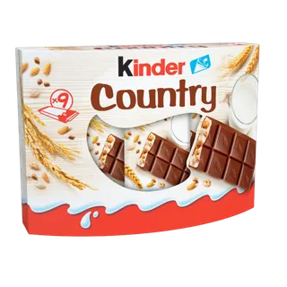 Kinder Country Milk Chocolate Bars With Milky Filling and Cereals, 9x23.5g