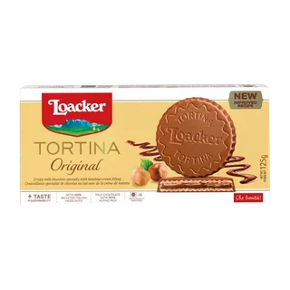 Loacker Tortina Original With Italian Hazelnut Biscuits, 6 Pieces, 125g