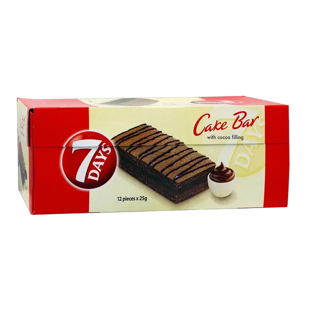 7 Days Cake Bar With Cocoa Filling, 12x25g