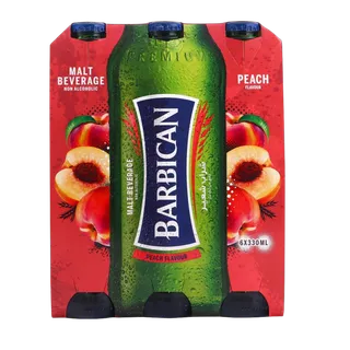 Barbican Non-Alcoholic Malt Beverages Peach Flavor, 6x330ml