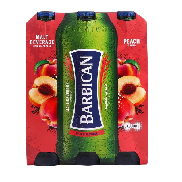 Barbican Non-Alcoholic Malt Beverages Peach Flavor, 6x330ml