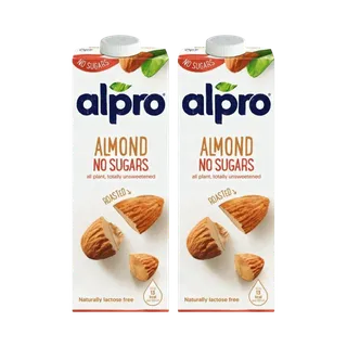 Alpro Roasted Almond Milk Unsweetened, 2x1L