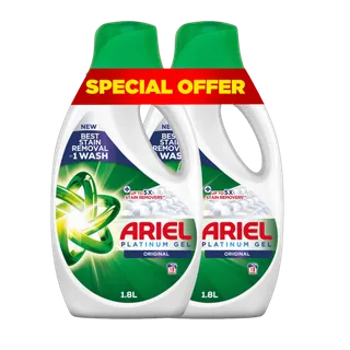 Ariel Platinum Clean Original Liquid Detergent, 2x1.8L