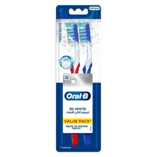 Oral-B 3D White Fresh Manual Toothbrush size 40 Medium, 2 Pieces