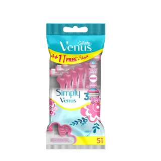 Gillette Venus Simply Venus Women's Disposable Razor, 4+1 Pieces