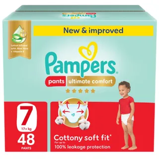 Pampers Ultimate Comfort Pants Diapers Aloe Vera & Vitamin E Size 7 (17+kg), 48 Pcs