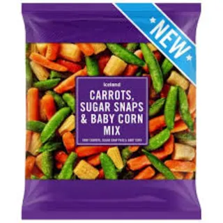 Iceland Carrot Sugar Snaps & Baby Corn Mix, 1kg