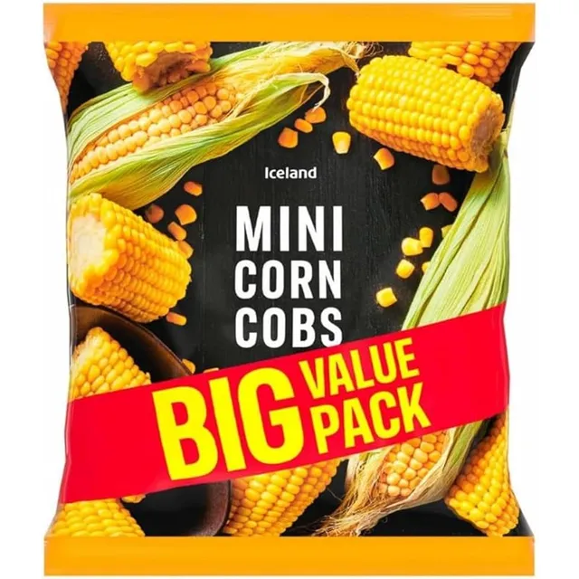 Iceland Mini Corn Cobs Big Value Pack, 875g